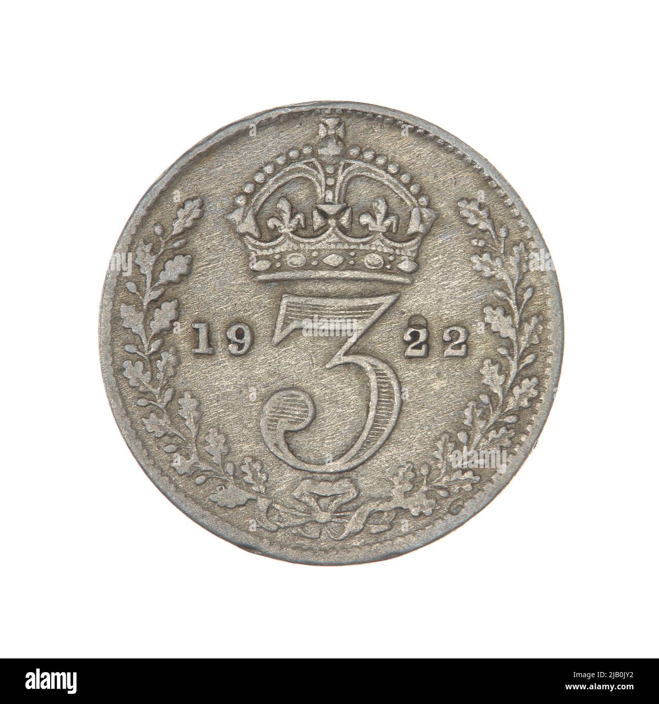 Gran Bretaña, Jerzy V (1910 1936), 3 Penns, Londres; 1922 Mint London, Mackennal, Edgar Bertram (1863 1931), Merlen, Jean Baptiste (1769 1850) Foto de stock