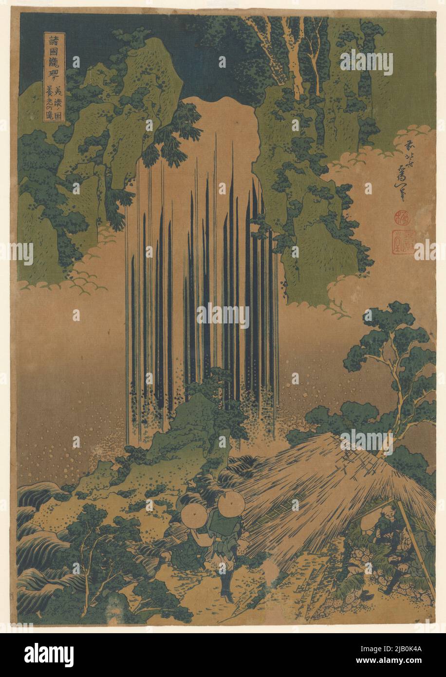 Cascada de Yoro en la provincia de Mino / Mino, Yoro no taki, de la serie: WatchingViewing cascadas en varias provincias / Shokoku taki meguri Katsushika, hokusai (1760 1849) Foto de stock
