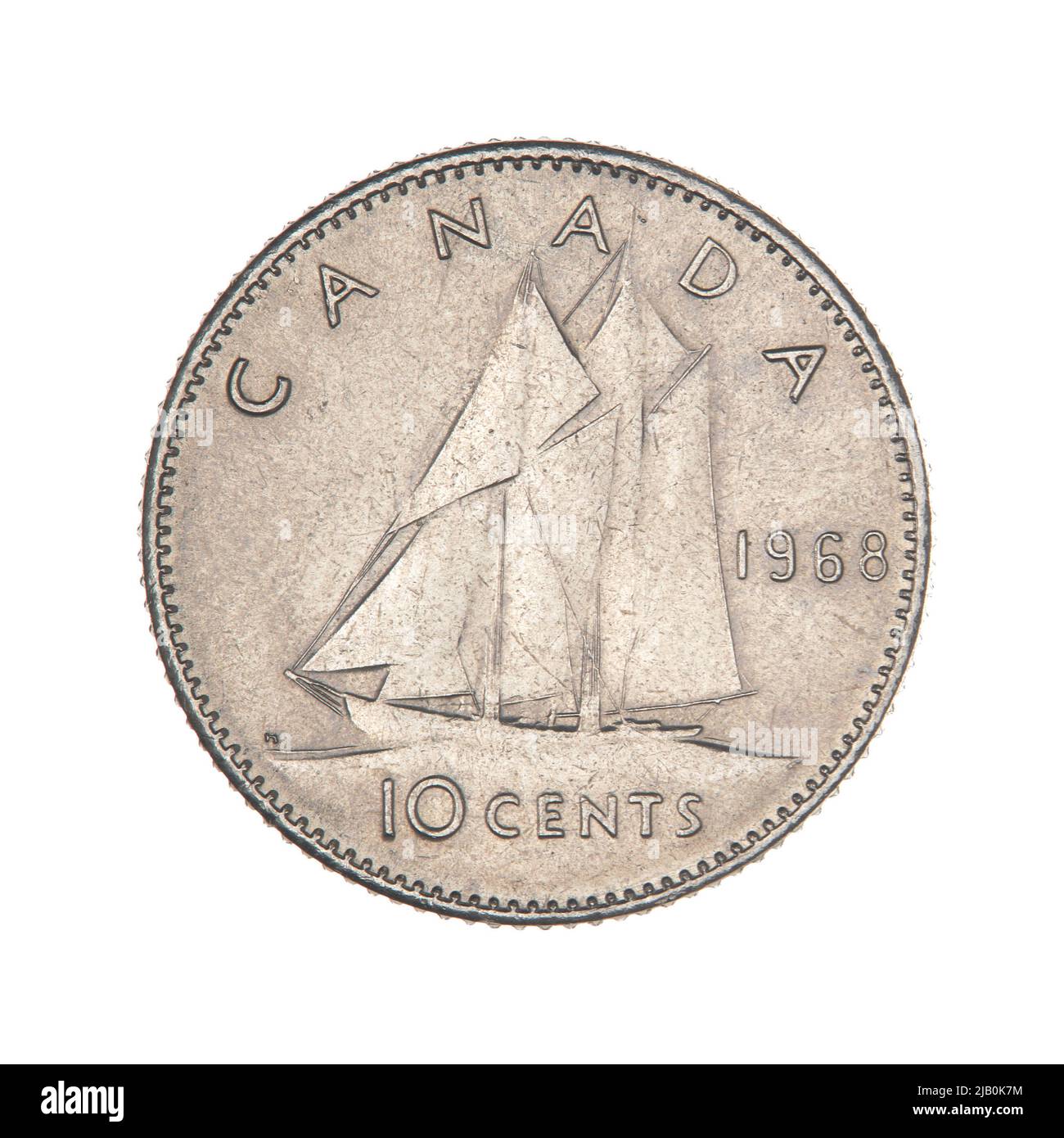 Canadá, Elżbieta II (1952 ), 10 centavos, Ottawa; 1968 Mint Ottawa, Machin, Arnold (1911 1999), Hahn, Emanuel Otto (1881 1957) Foto de stock