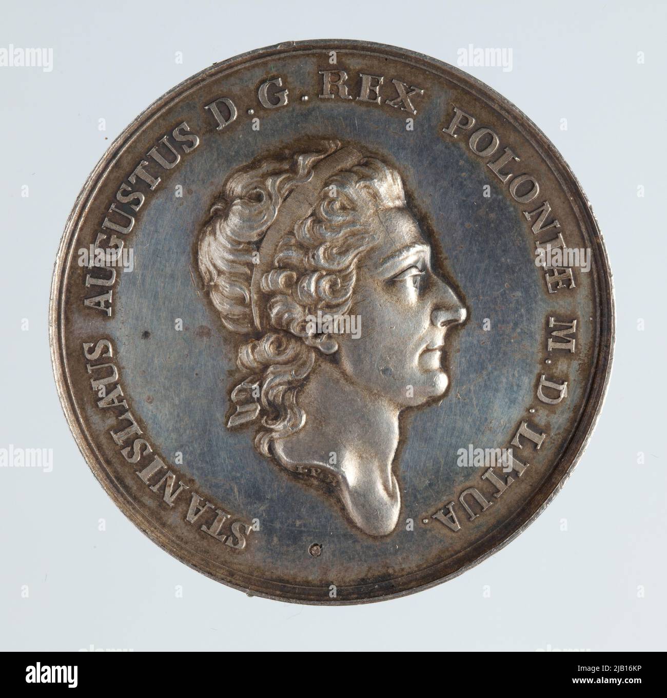 Stanisław Agosto Poniatowski (1764–1795), Medalla con el lema Nee cede Malis (adversidades no ganan) Mint Warsaw, Holzhaeusser, Johann Philip (1741 1792) Foto de stock