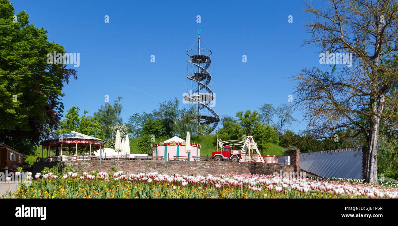 Torre en Killesberg parque jardín panorama Stuttgart, Alemania Foto de stock