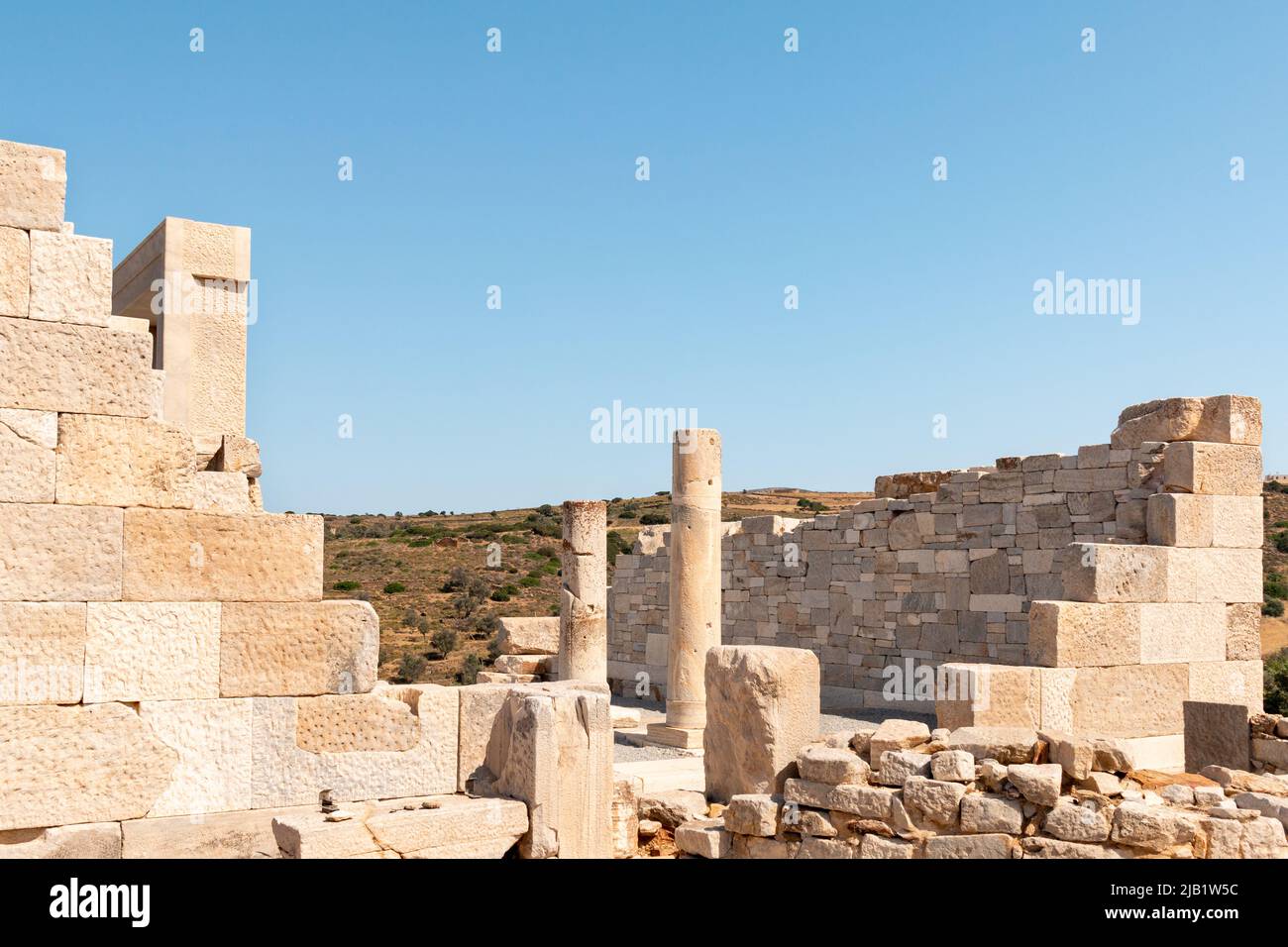 Templo de Demeter cerca de la aldea de Sangri en la isla de Naxos, Grecia. Foto de stock