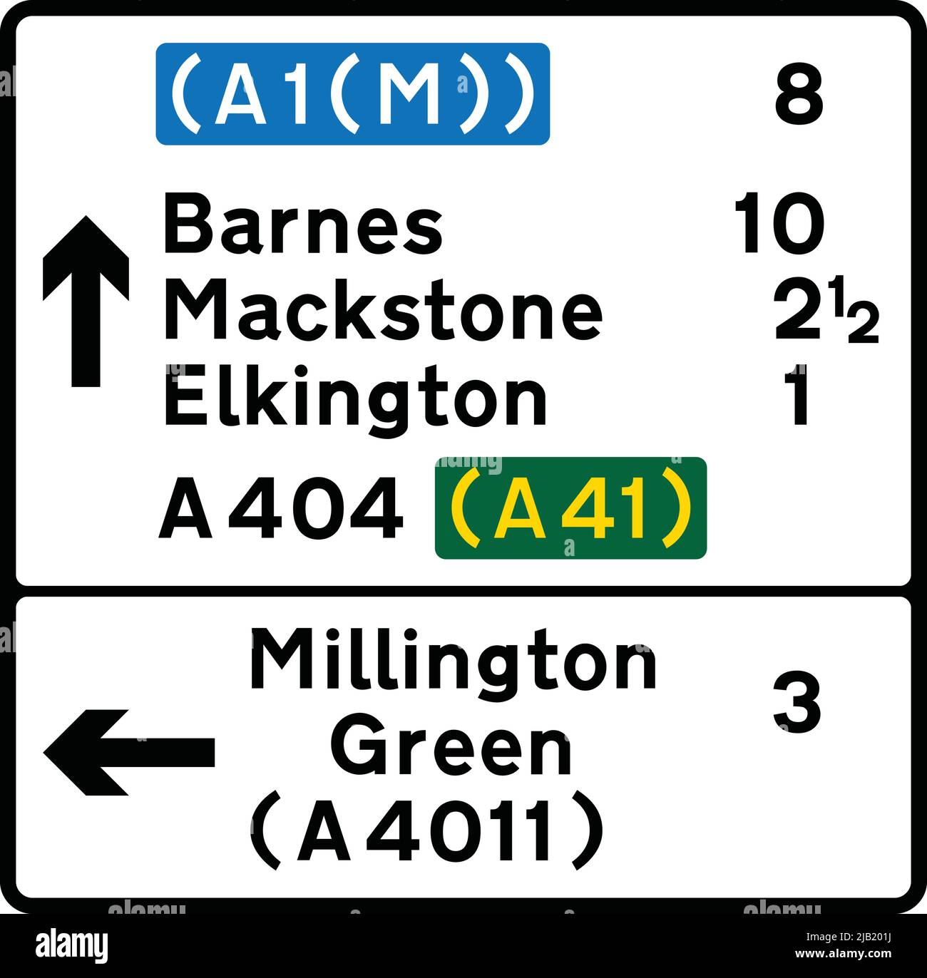 Map-Type Indicación de avance, Señales de carretera en el Reino Unido Ilustración del Vector