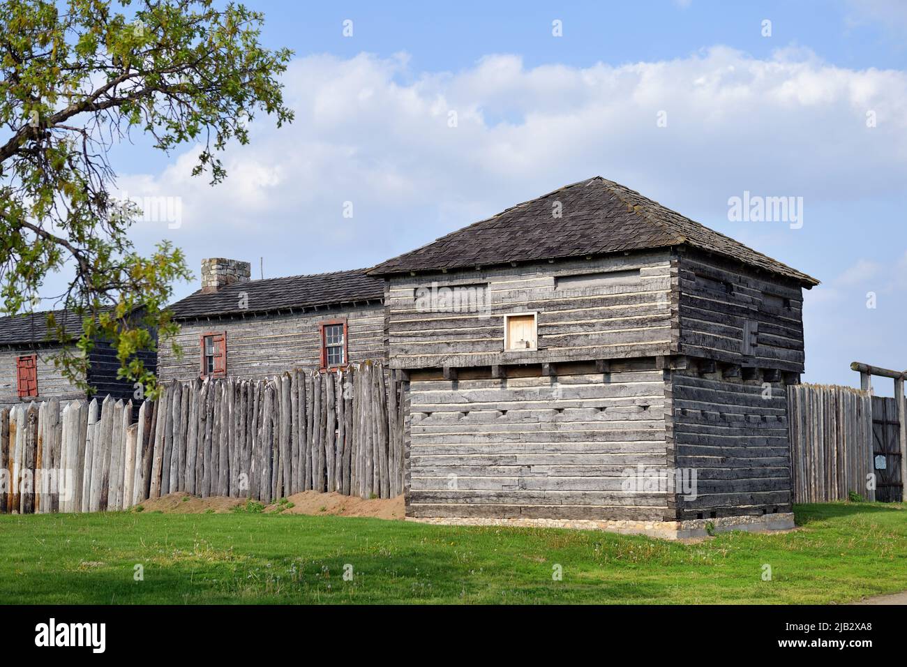 Fort Madison, Iowa, Estados Unidos. Old Fort Madison, construido en 1808, está situado a lo largo del río Mississippi en la esquina sureste del estado de Iowa. Foto de stock