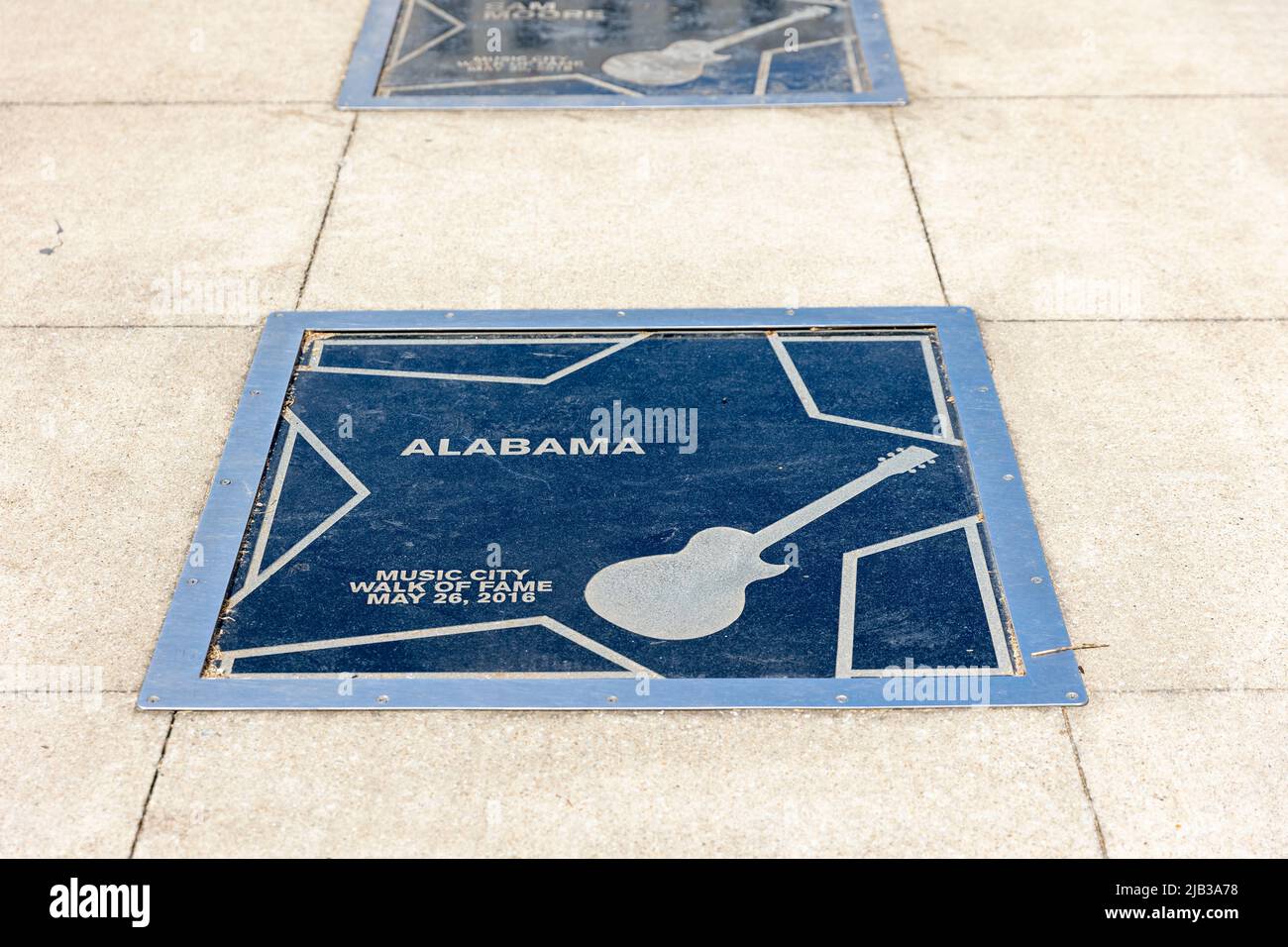 Nashville, TN - 5 de marzo de 2022: La estrella de Alabama en el Paseo de la Fama de la Ciudad de la Música. Foto de stock