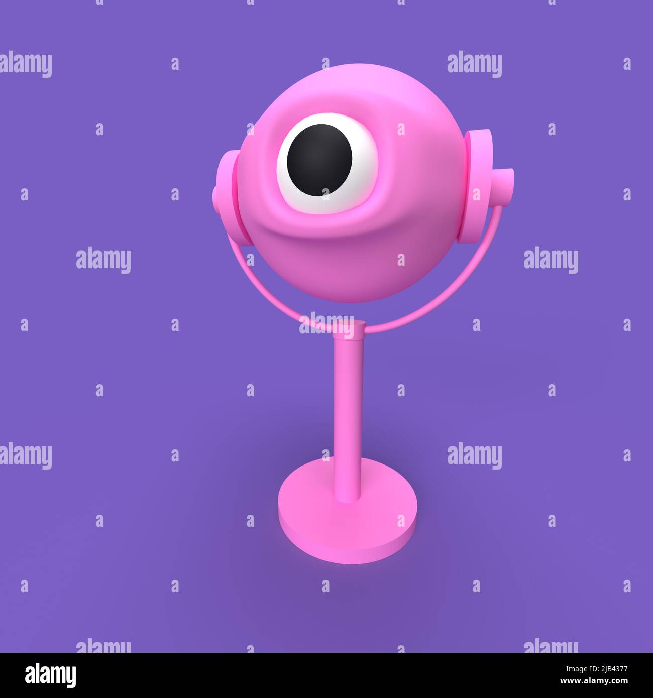 webcam cartoonish eyeball - ilustración 3d Foto de stock
