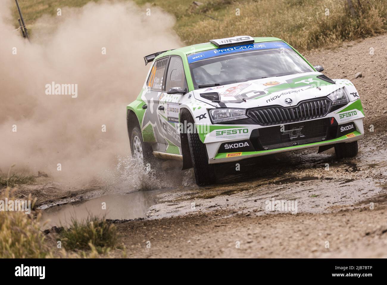 Cerdeña, Italia. 03rd de junio de 2022. 3 de junio de 2022, Roma, Italia:  21 GRYAZIN Nikolay (raf), ALEKSANDROV Konstantin (raf), Toksport WRT 2,  Skoda Fabia Evo, acción durante el Rallye Italia