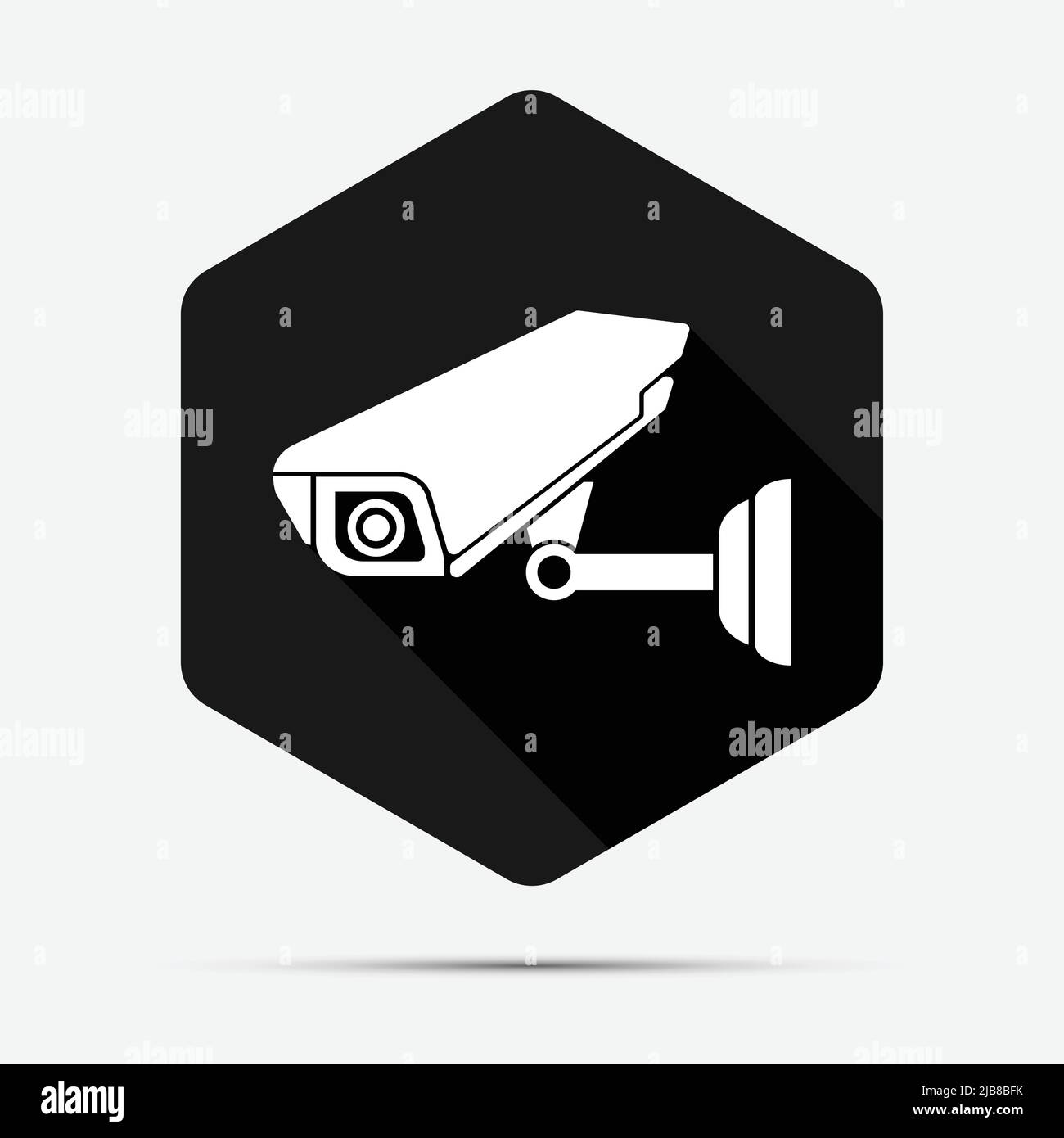 Cámara CCTV aislada sobre fondo blanco con sombra larga negra, diseño simple estilo.ilustración vectorial Ilustración del Vector