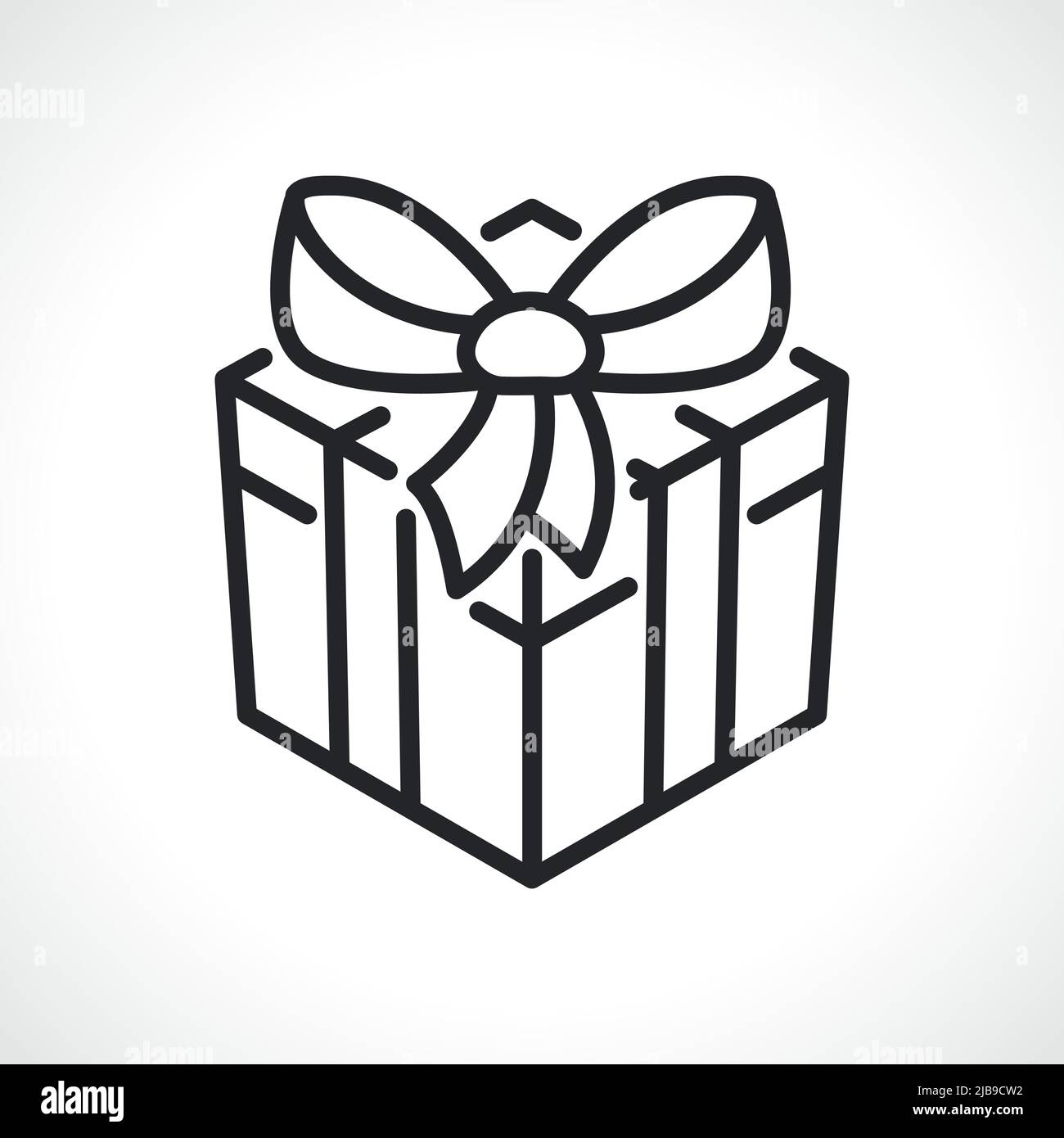 caja de regalo o icono de línea fina de regalo Ilustración del Vector