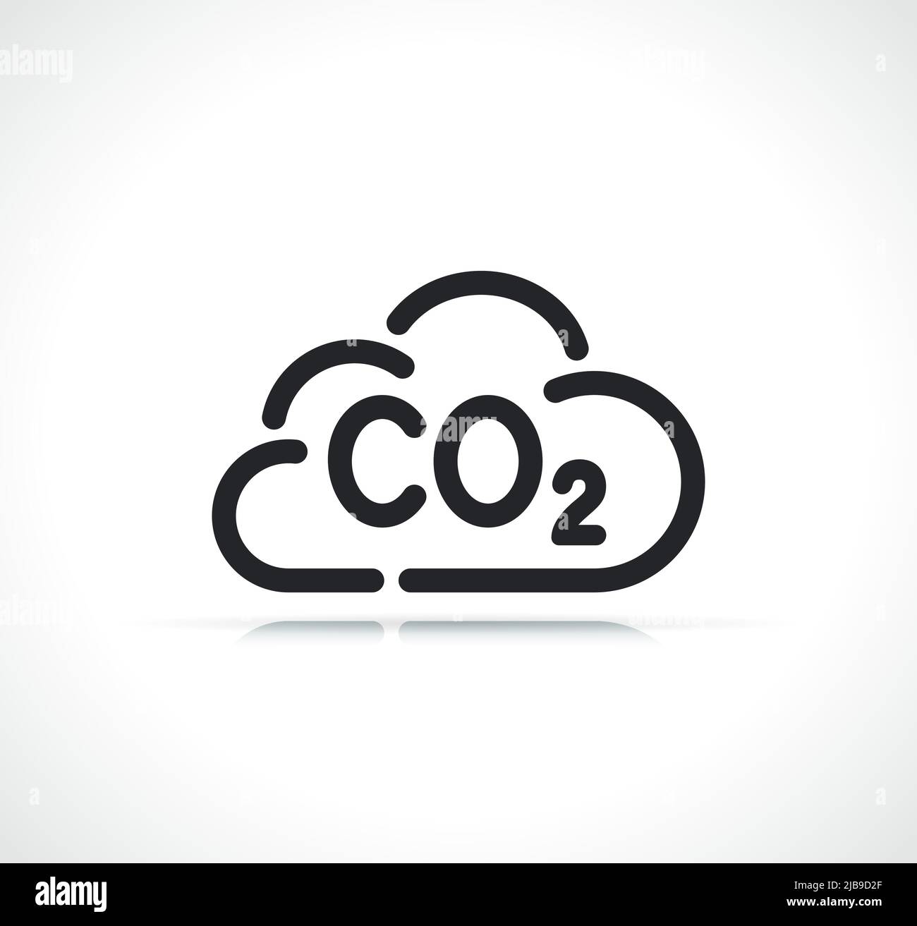 ilustración del icono de la línea fina de la nube de dióxido de carbono Ilustración del Vector