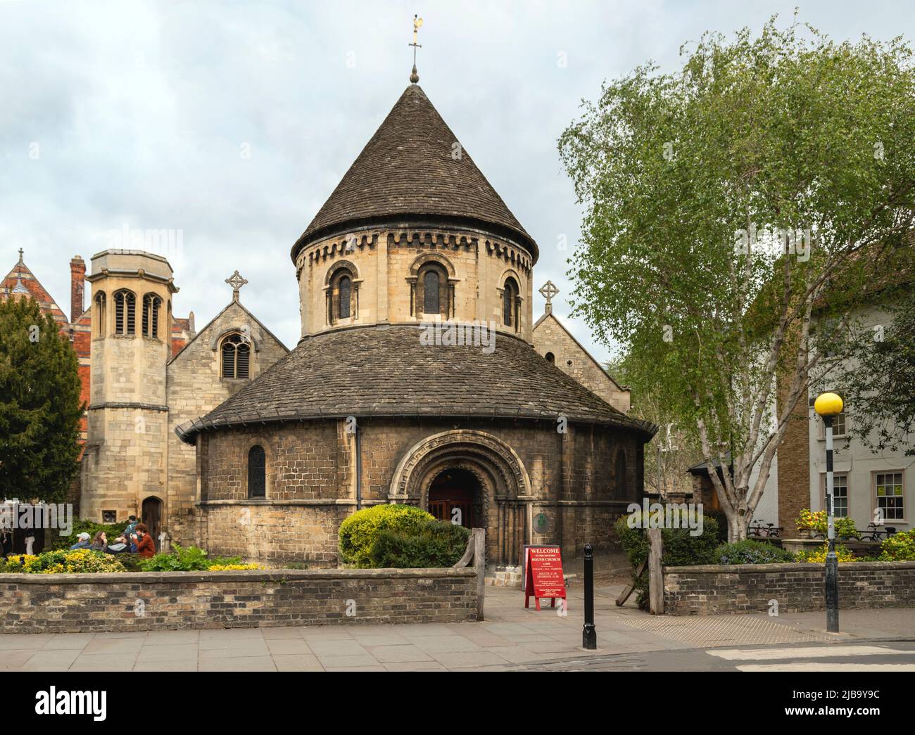 La Iglesia del Santo Sepulcro, también conocida como la Iglesia Redonda, que data del siglo 12th, Cambridge, Cambridgeshire, Inglaterra, Reino Unido. Foto de stock