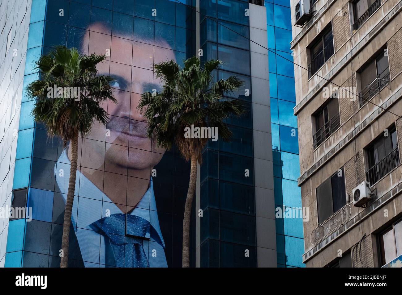 Damasco, Siria -Mayo de 2022: Retrato de Bashar al-Assad, Presidente de Siria Foto de stock