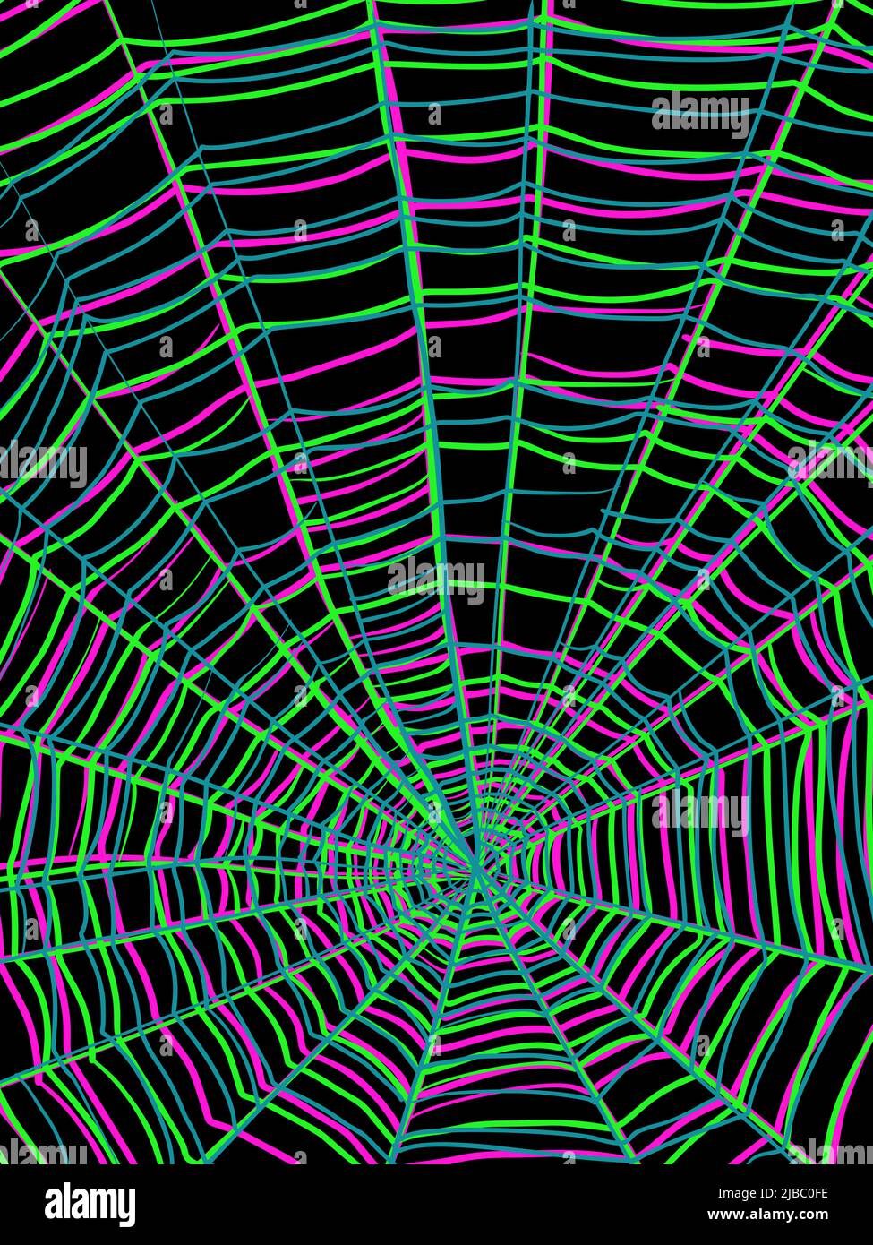 tela de araña, trampa natural de hilos pegajosos finos. Peligro invisible Ilustración del Vector