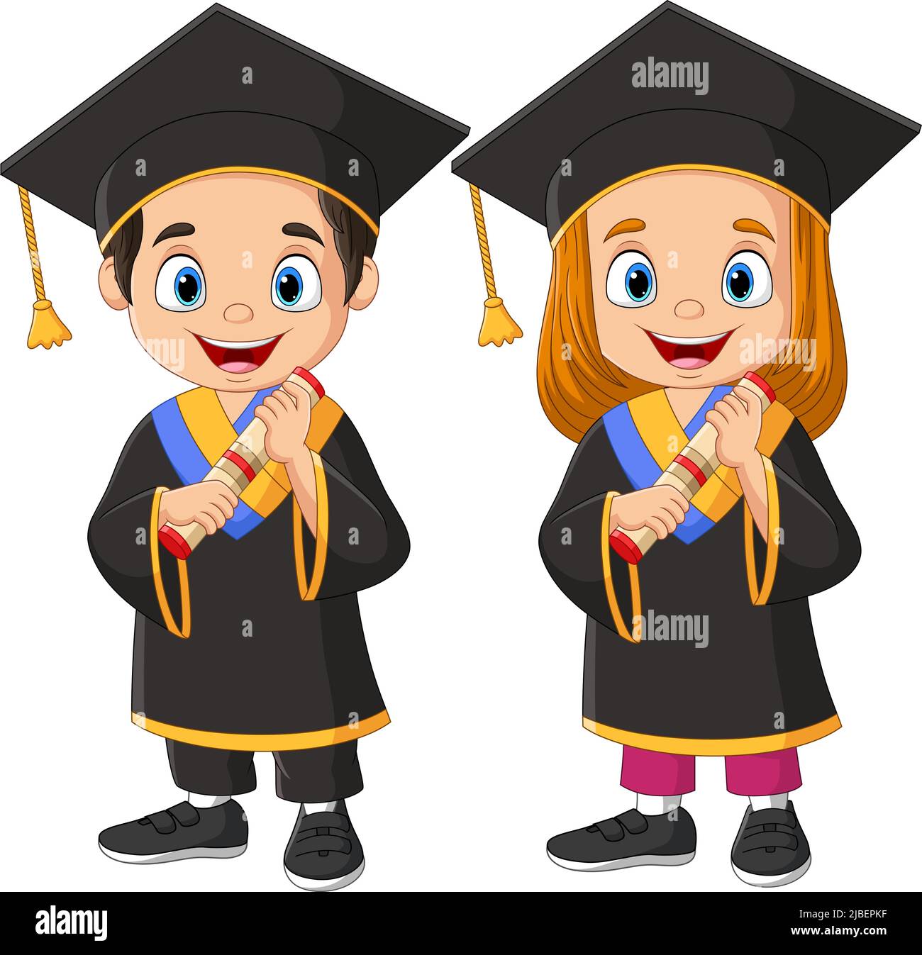 Graduation kids Imágenes vectoriales de stock - Alamy