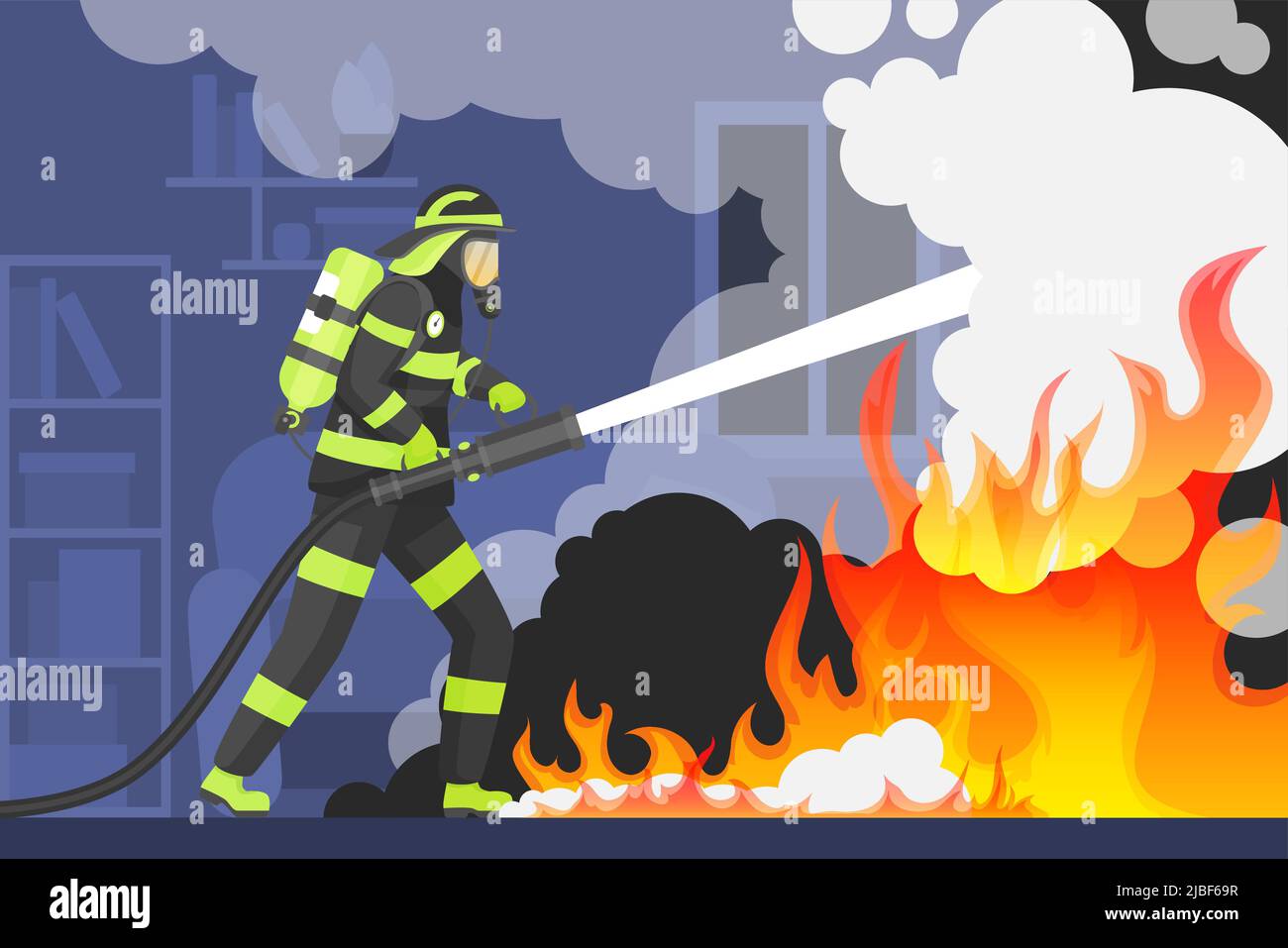 un extintor apaga la casa. seguridad contra incendios 3432674 Vector en  Vecteezy