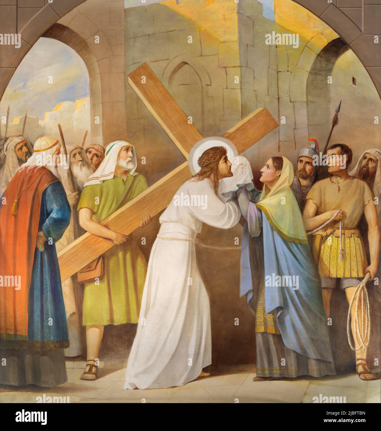 VALENCIA, ESPAÑA 17 DE FEBRERO de 2022 La pintura Verónica limpia el rostro de Jesús como