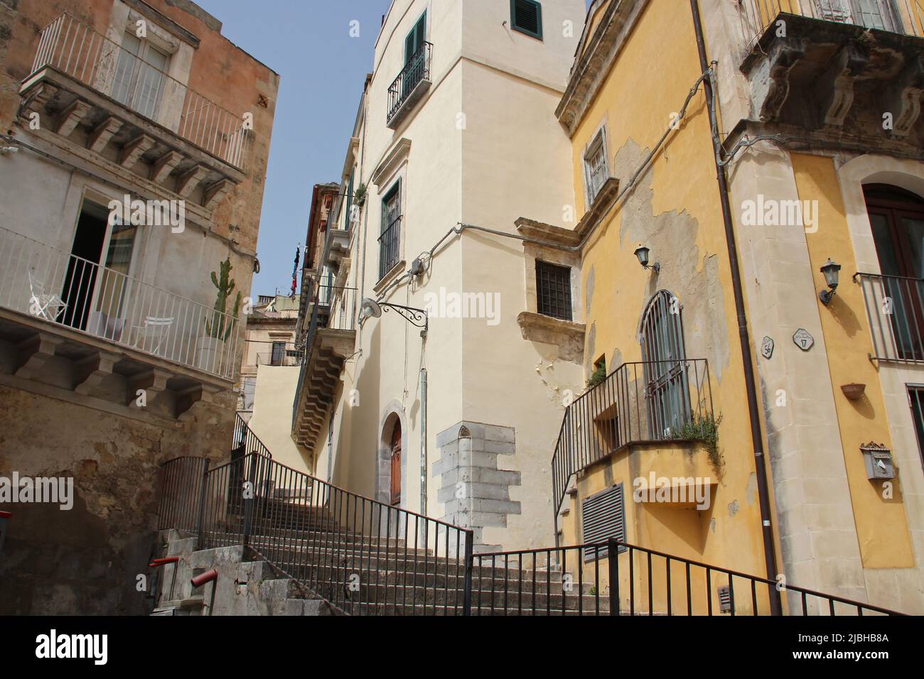 casas antiguas en ragusa en sicilia (italia) Foto de stock