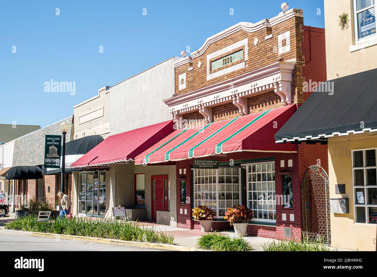 Lake Wales Florida, East Central Avenue, tiendas históricas, distrito de negocios, calle principal del centro Foto de stock
