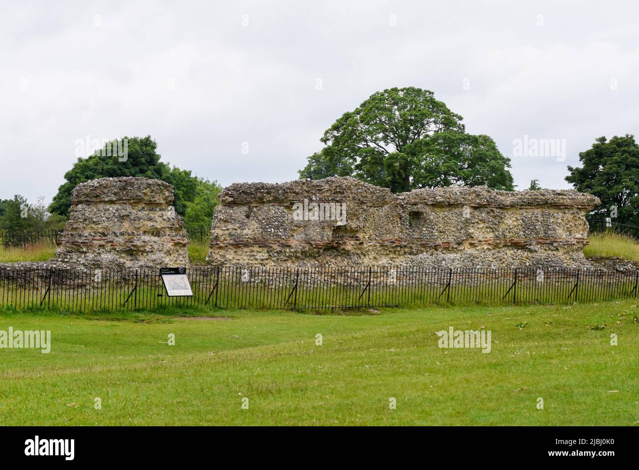 La arquitectura romana se conserva en el parque Verulamium en St Albans, Inglaterra Foto de stock