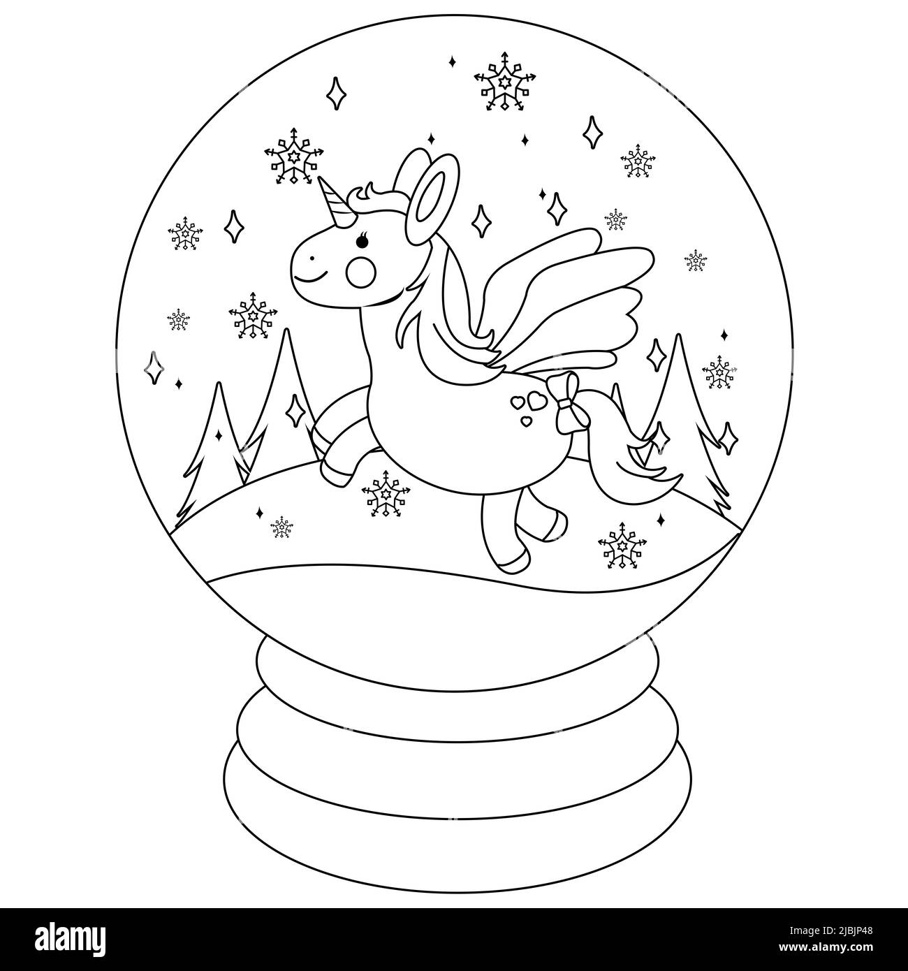 Unicornio para colorear Imágenes de stock en blanco y negro - Alamy