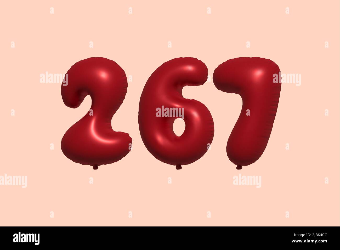 globo de 266 3d números hecho de aeroglobo metálico realista 3d renderizado. 3D globos rojos de helio para la venta decoración Fiesta Cumpleaños, Celebración de aniversario, Vacaciones de boda. Ilustración vectorial Ilustración del Vector