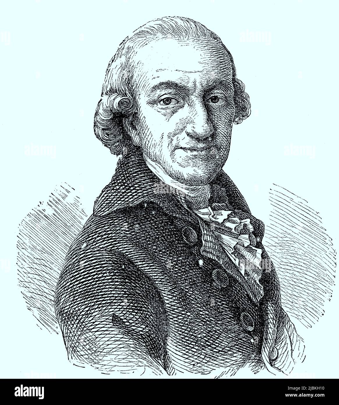 Christoph Martin Wieland, 5. Septiembre 1733 - 20. Januar 1813, ein deutscher Dichter, Übersetzer und Herausgeber zur Zeit der Aufklärung, digital restaurierte Reproduktion einer Originalvorlage aus dem 19. Jahrhundert, genaues Originaldatum nicht bekannt Foto de stock