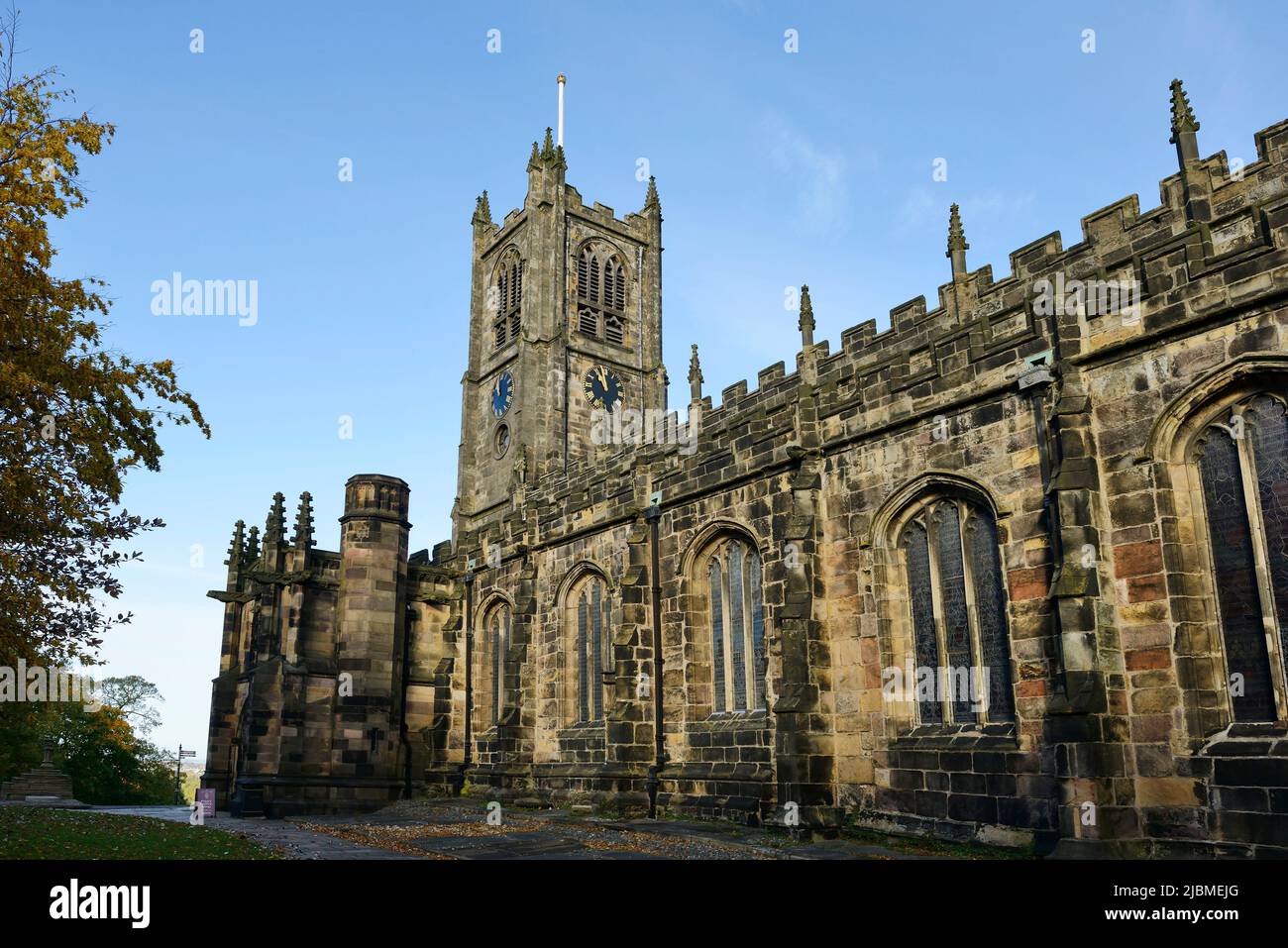 Lancaster Priory Church of Saint Mary en el centro de la ciudad de Lancaster, Reino Unido Foto de stock