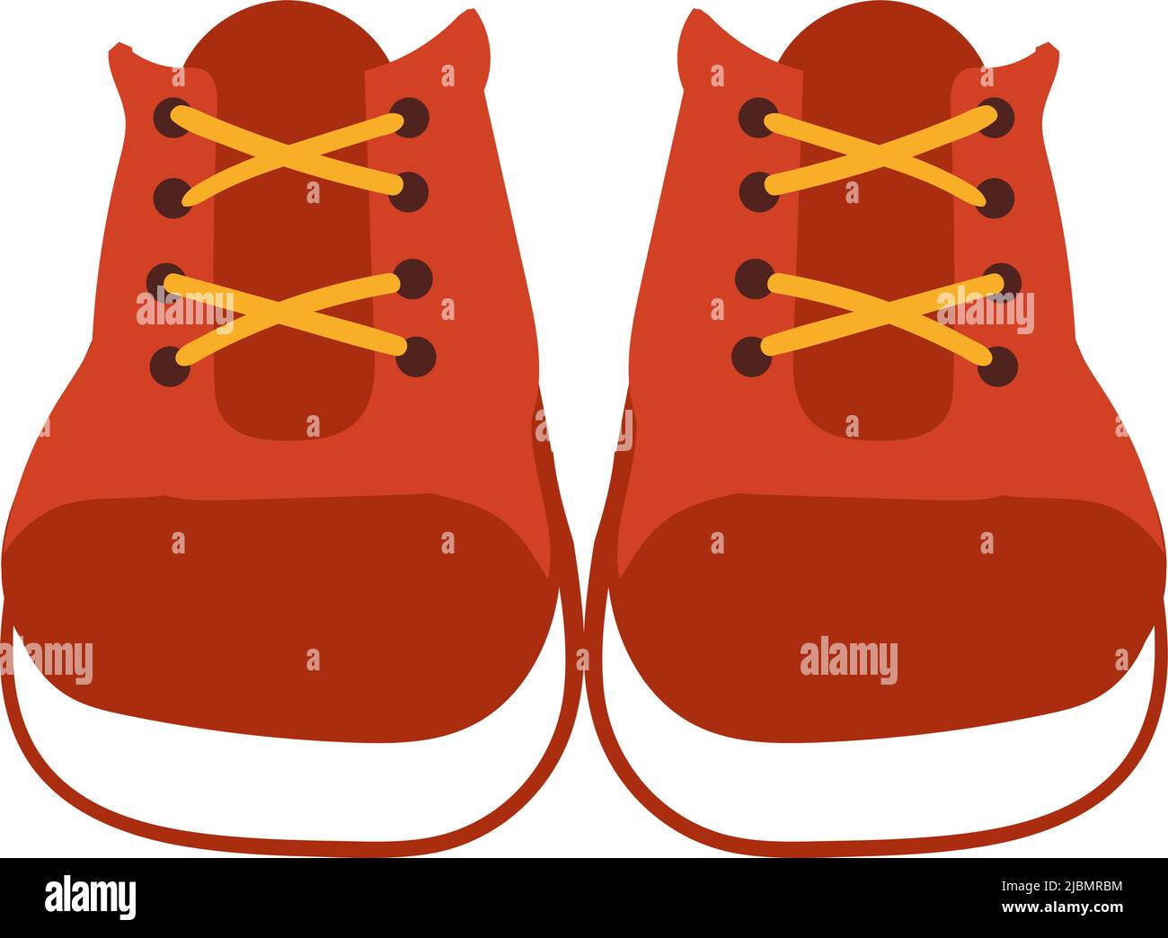 Par de sneakers rojas. Lindo zapatos de dibujos animados para niños Imagen  Vector de stock - Alamy