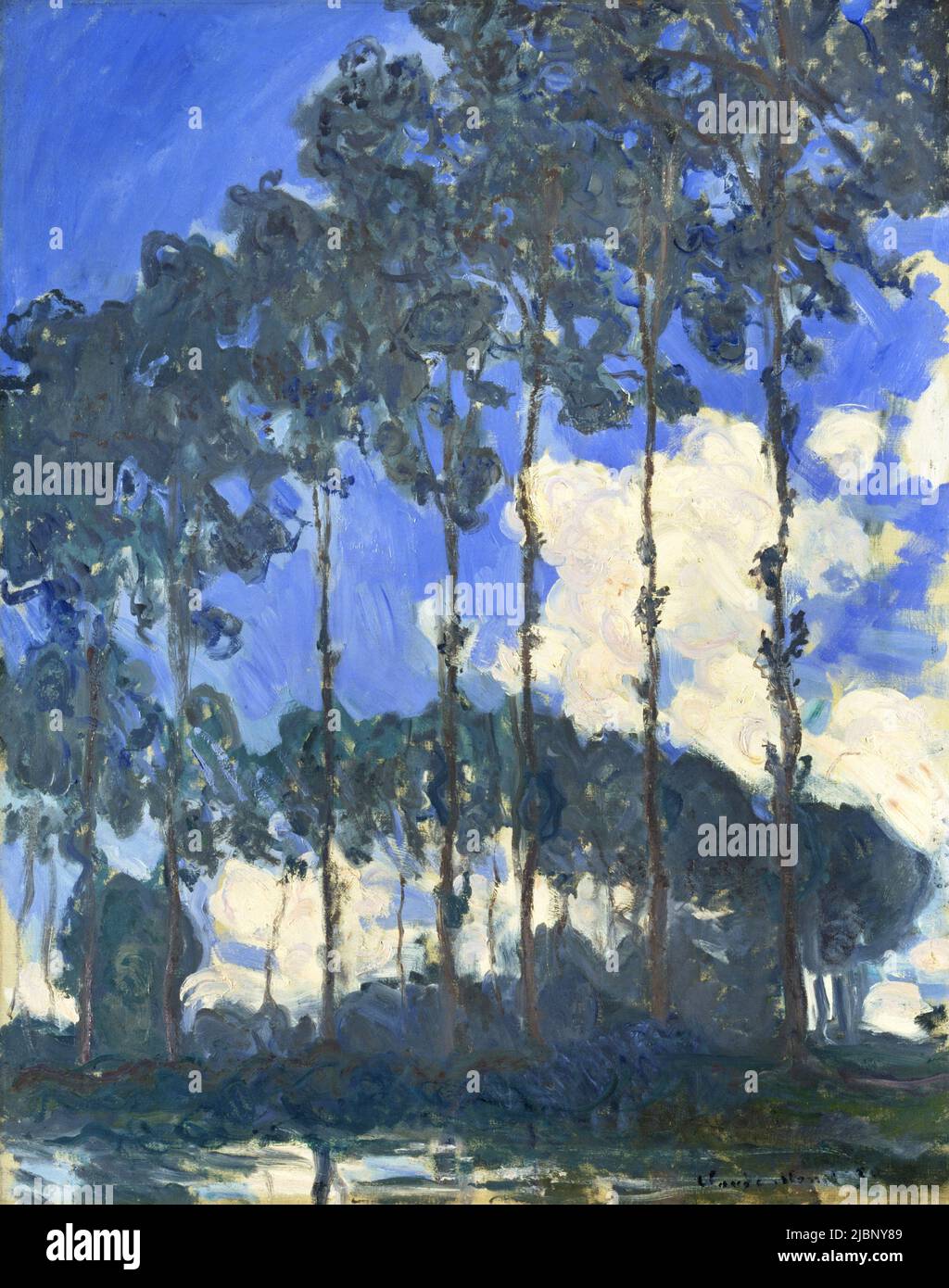 Poplares en el río Epte, 1891, Pintura de Claude Monet Foto de stock