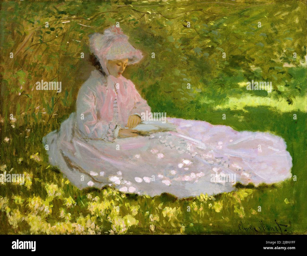 Primavera, 1872, Pintura de Claude Monet Foto de stock