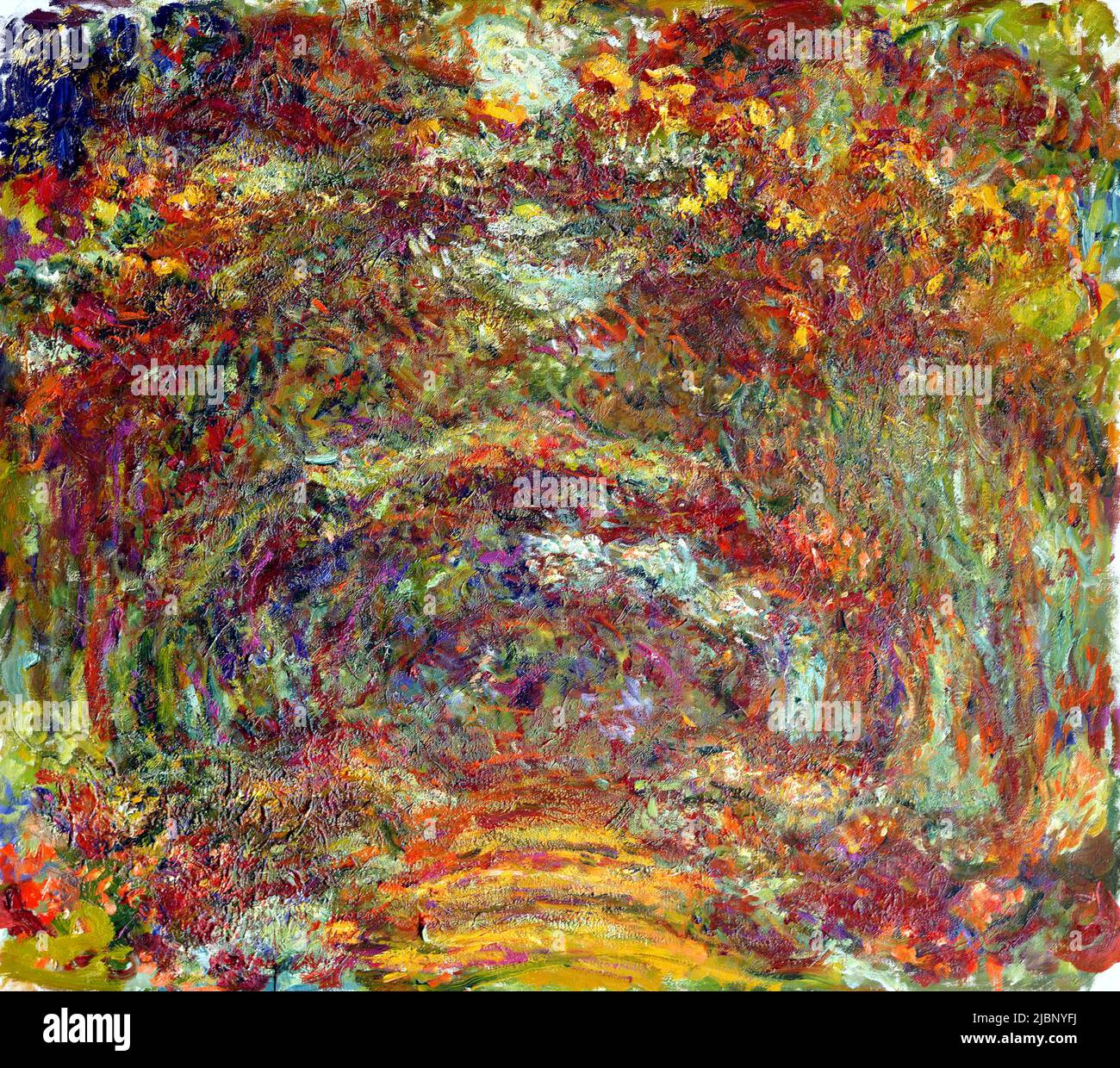 The Rose Walk, Giverny, 1920–1922, Pintura de Claude Monet Foto de stock
