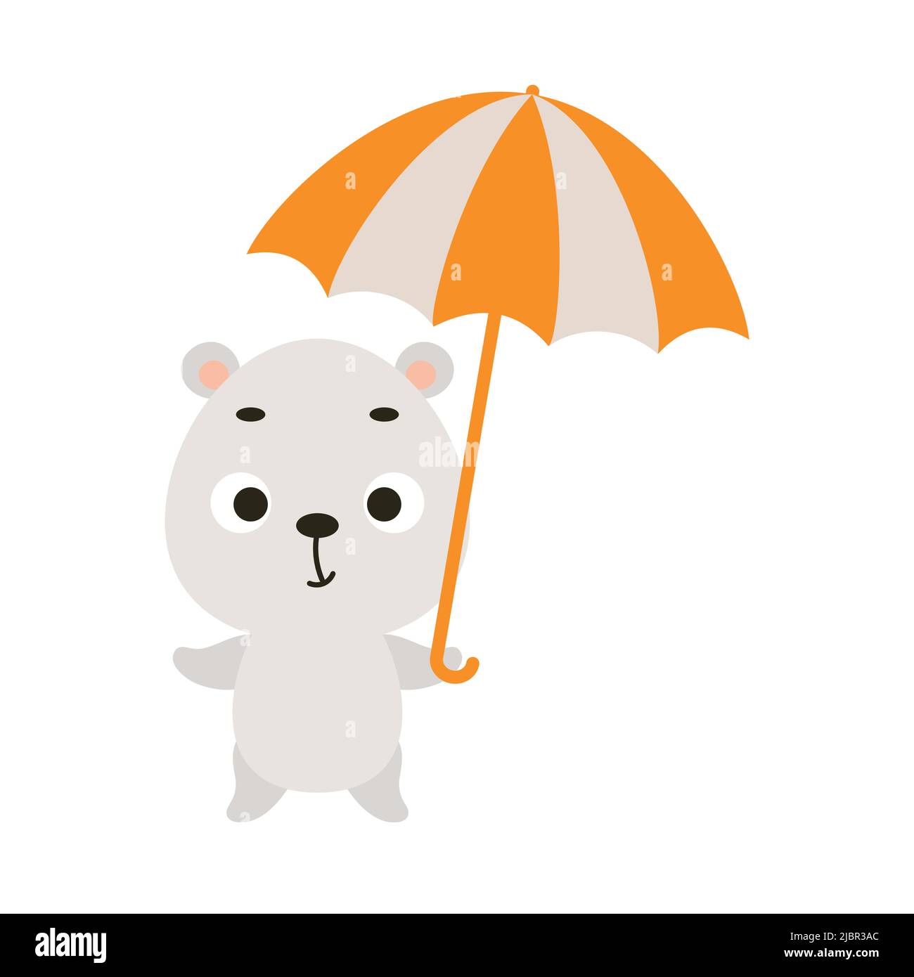 Lindo pequeño oso polar con paraguas. Caricatura de animales para los niños  camisetas, decoración de vivero, ducha bebé, tarjeta de felicitación,  invitación, casa en Imagen Vector de stock - Alamy