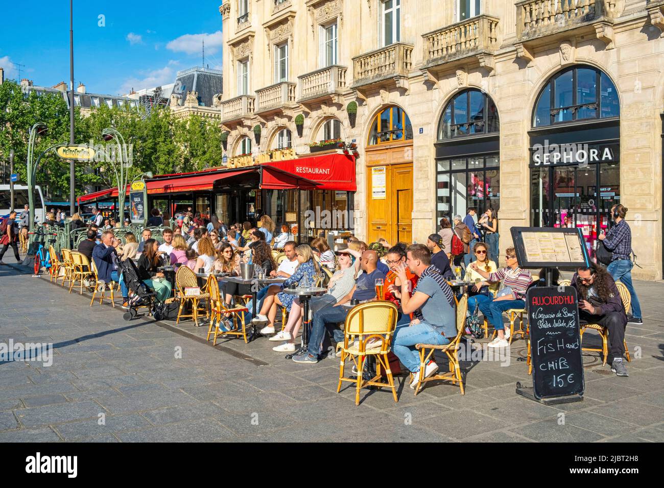 Francia, París, Café Saint-Michel Foto de stock