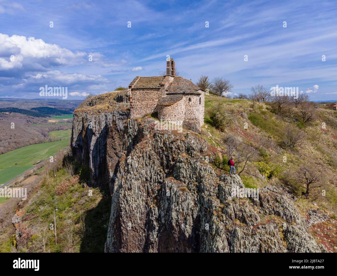 Francia, Cantal, Massiac, Sainte Madeleine capilla de Chalet, el valle de Alagnon Foto de stock