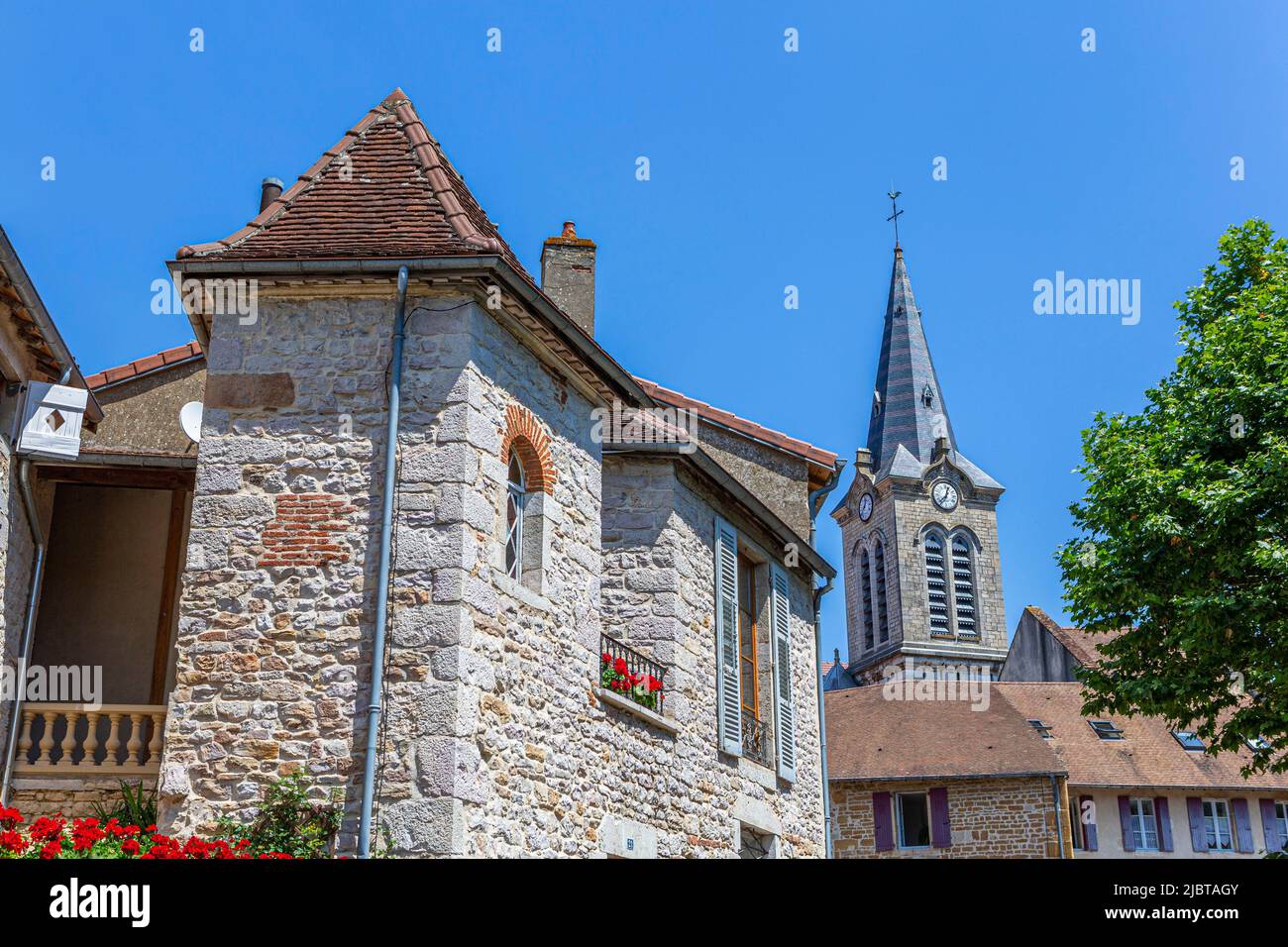 Francia, Saone-et-Loire, pueblo de Cuiseaux Foto de stock