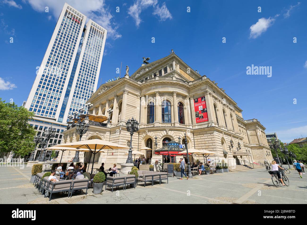 Alte Oper, el Opernplatz, Frankfurt am Main, Hessen, Alemania Foto de stock