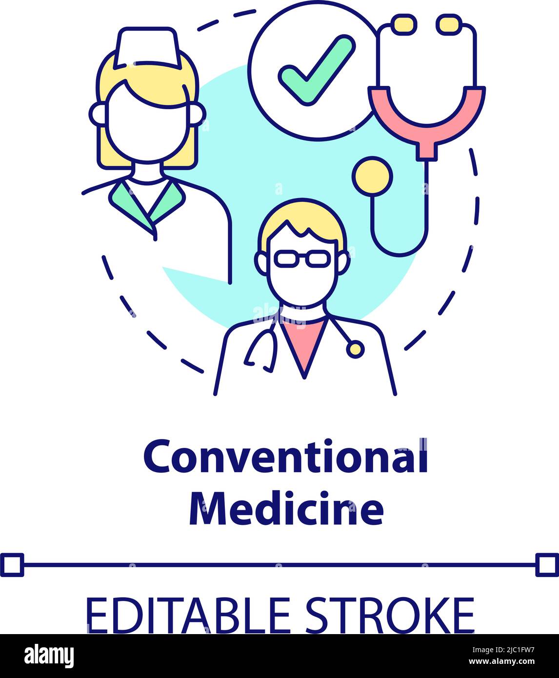 Icono de concepto de medicina convencional Ilustración del Vector
