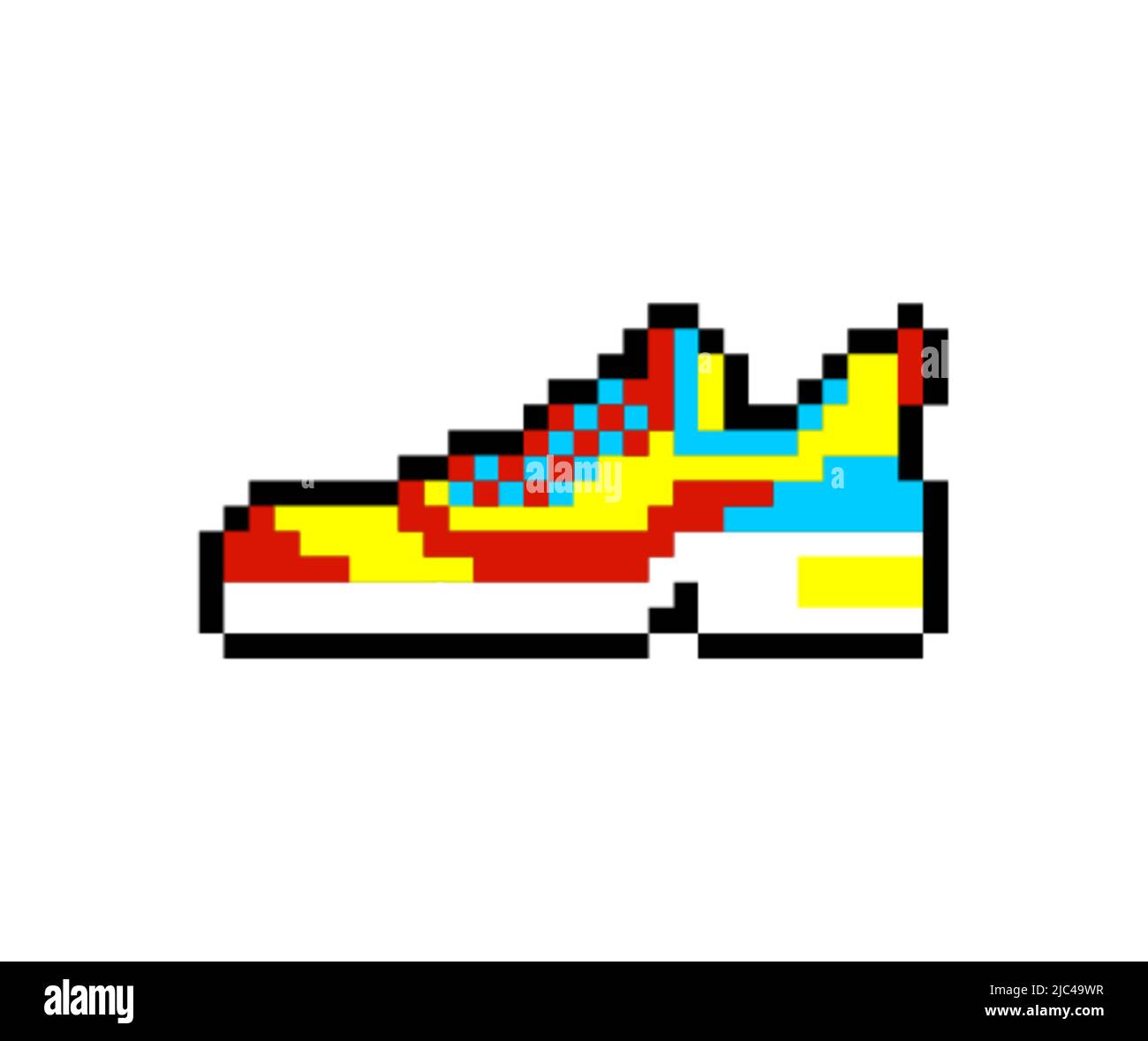Zapatillas de lona pixel art. Sneakers de 8 bits. Ilustración vectorial  pixelada Imagen Vector de stock - Alamy
