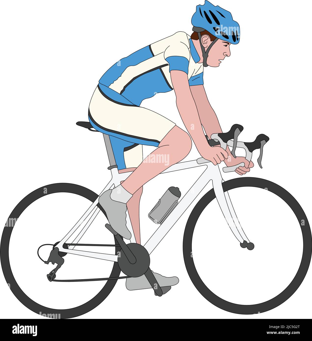 ilustración de color de ciclista de raza - vector Ilustración del Vector