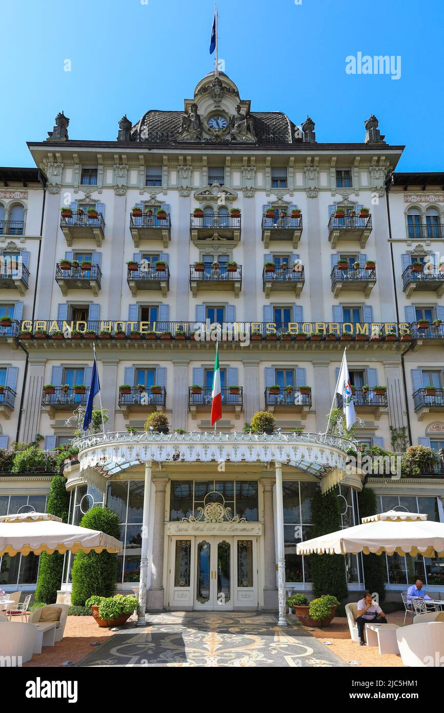 El Grand Hotel des Iles Borromees, Stresa, Lake Maggiore, Italia Foto de stock