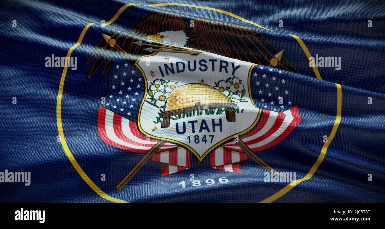 Ilustración de fondo de la bandera del estado de Utah, símbolo de EE.UU. Fondo. Foto de stock