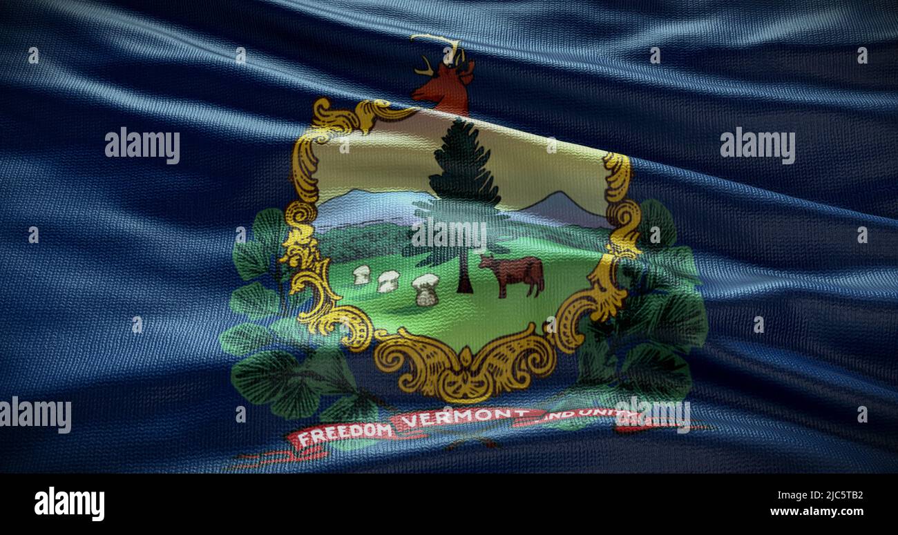 Ilustración de fondo de la bandera del estado de Vermont, símbolo de EE.UU. Fondo. Foto de stock