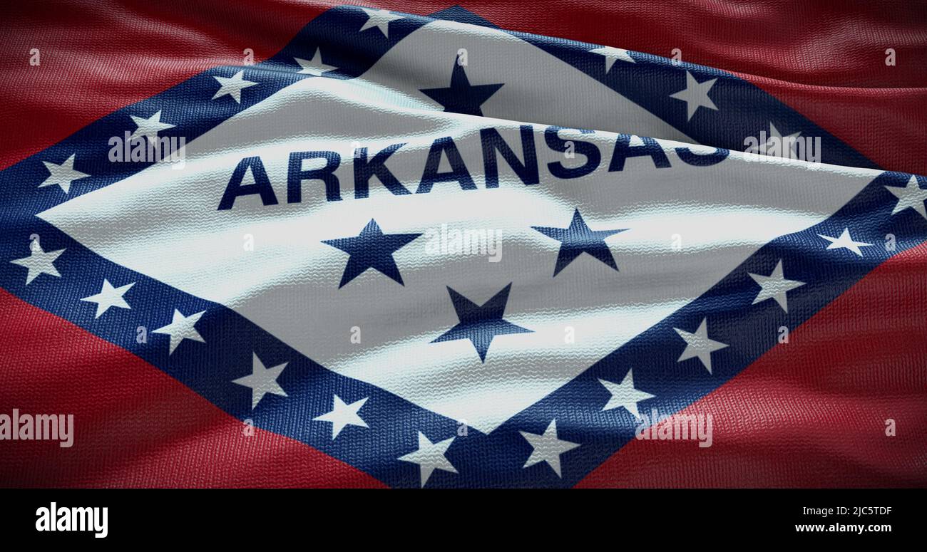 Ilustración de fondo de la bandera del estado de Arkansas, símbolo de EE.UU. Fondo. Foto de stock