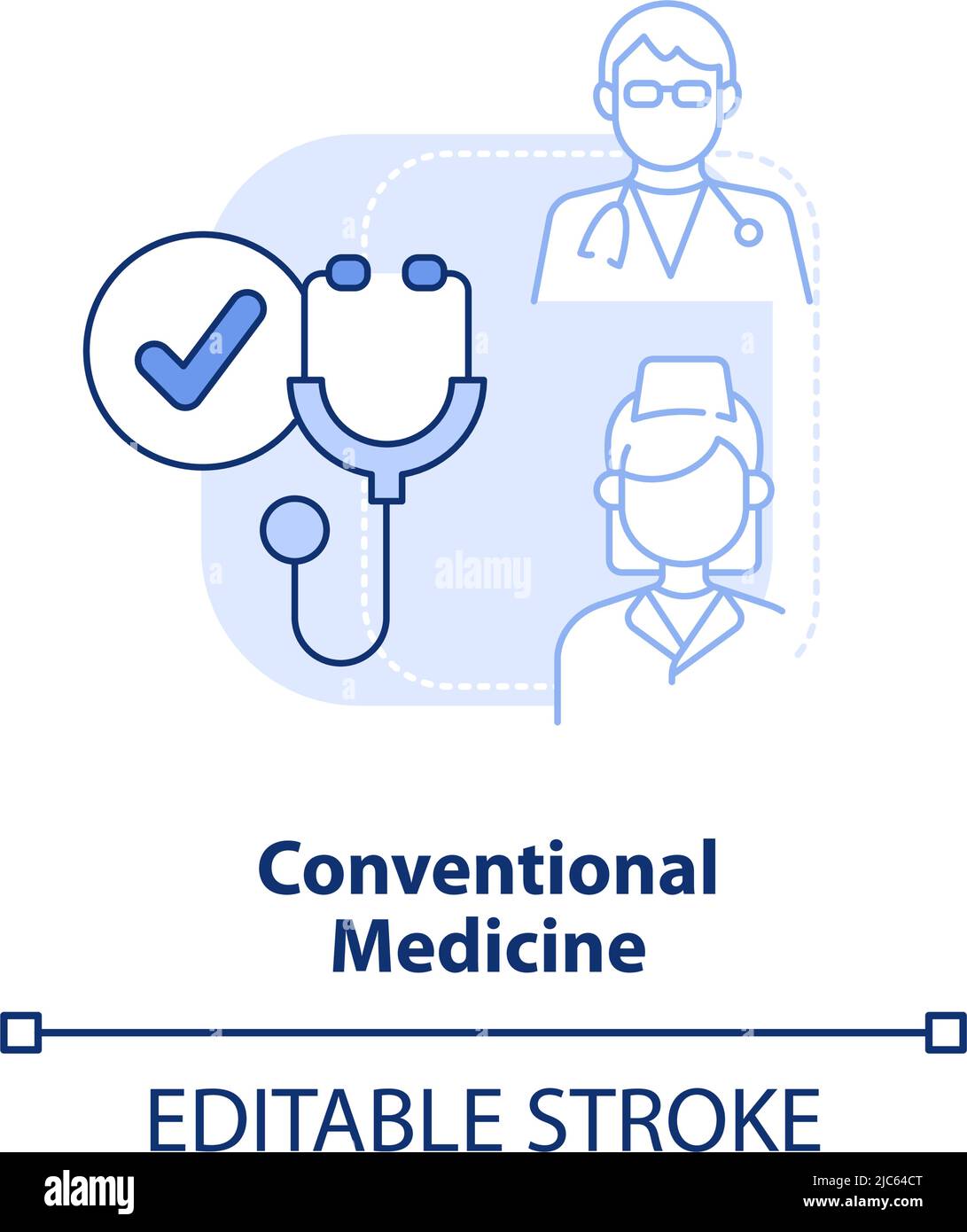 Icono de concepto de medicina convencional azul claro Ilustración del Vector