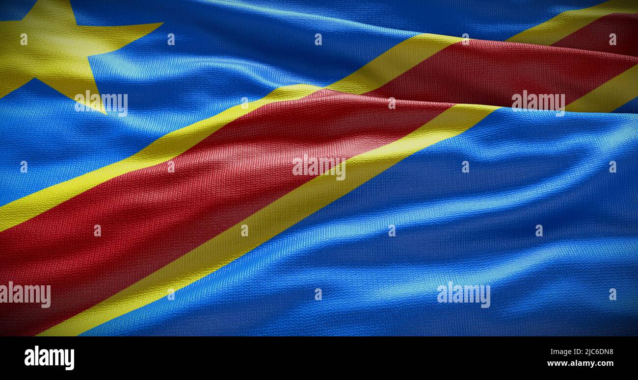 Ilustración de fondo de la bandera nacional de la República Democrática del Congo. Símbolo del país. Foto de stock