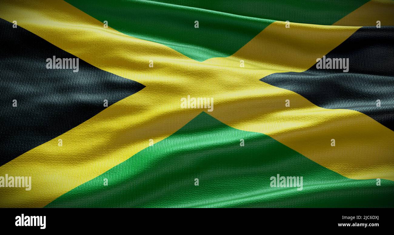 Ilustración de fondo de la bandera nacional de Jamaica. Símbolo del país. Foto de stock