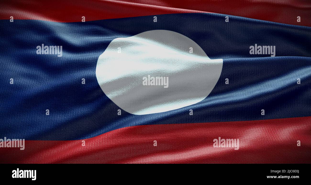 Ilustración de fondo de la bandera nacional de Laos. Símbolo del país. Foto de stock