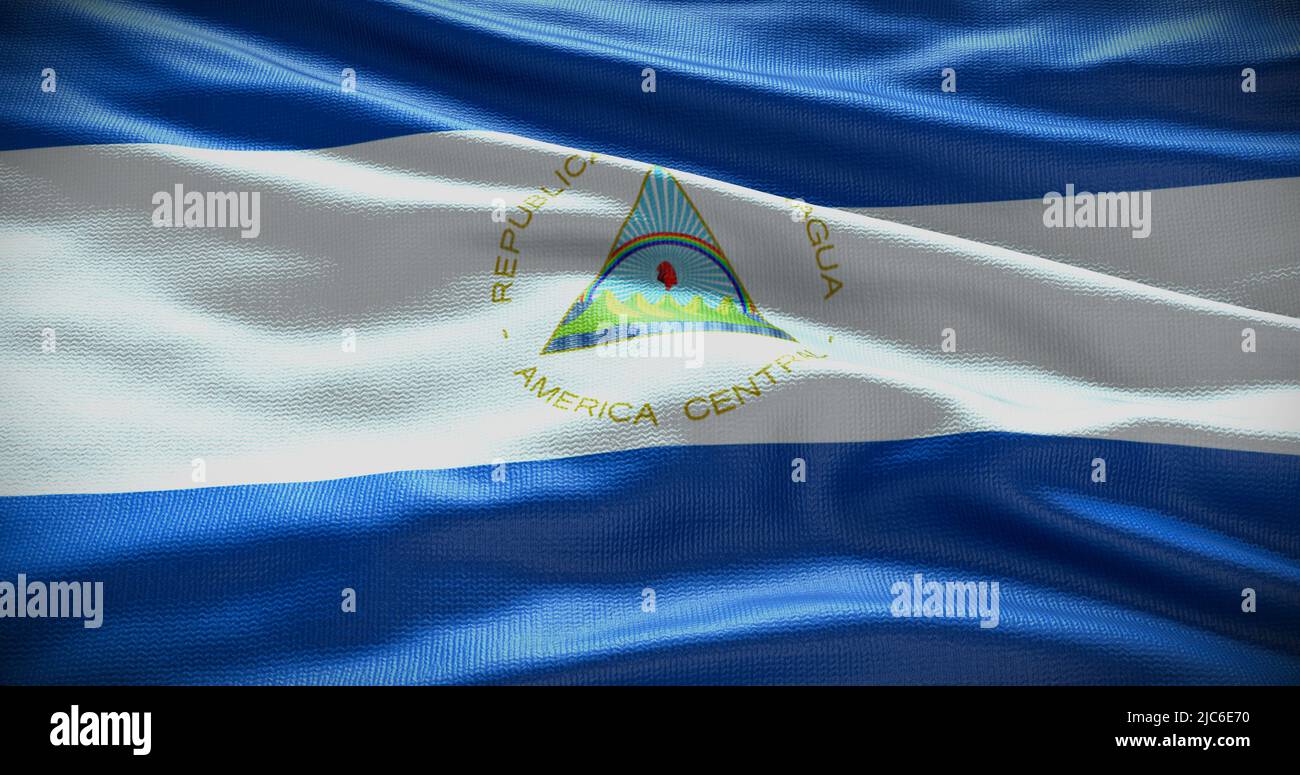 Imagen de fondo de la bandera nacional de Nicaragua. Símbolo del país. Foto de stock
