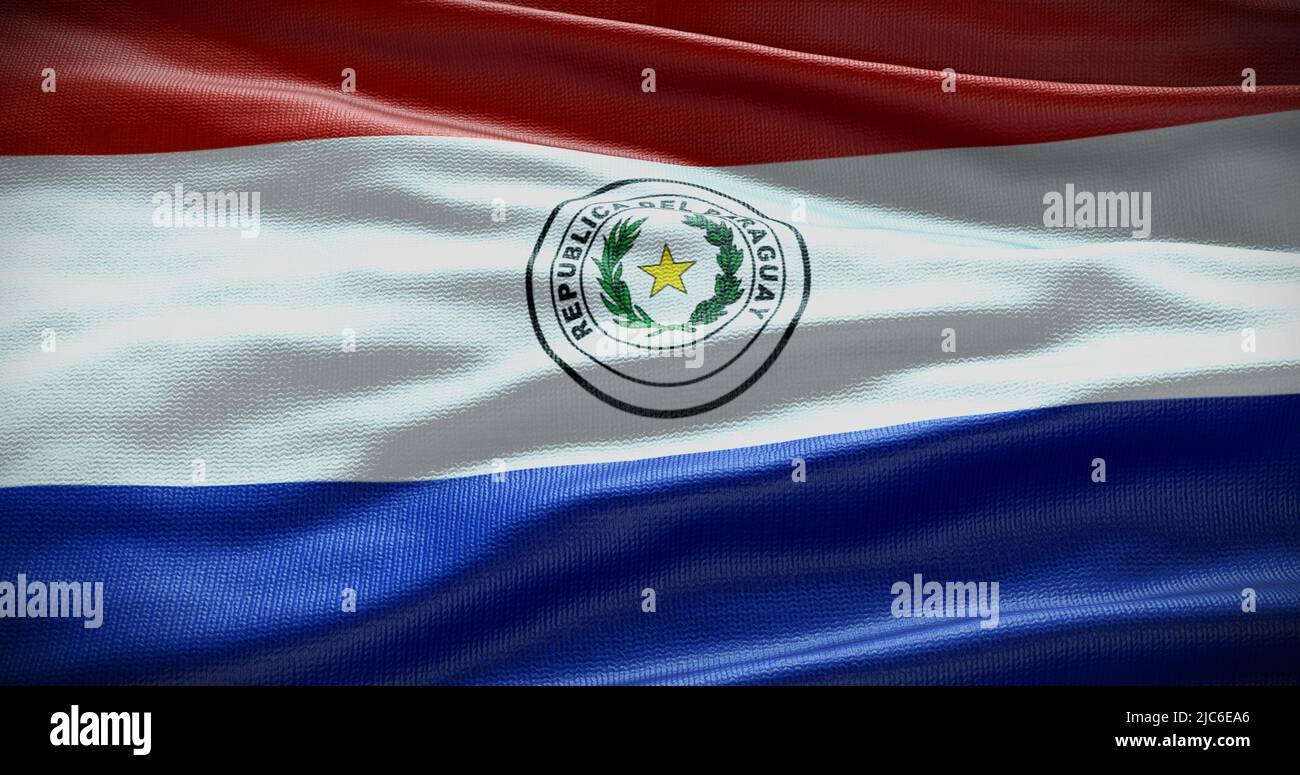 Ilustración de fondo de la bandera nacional del Paraguay. Símbolo del país. Foto de stock