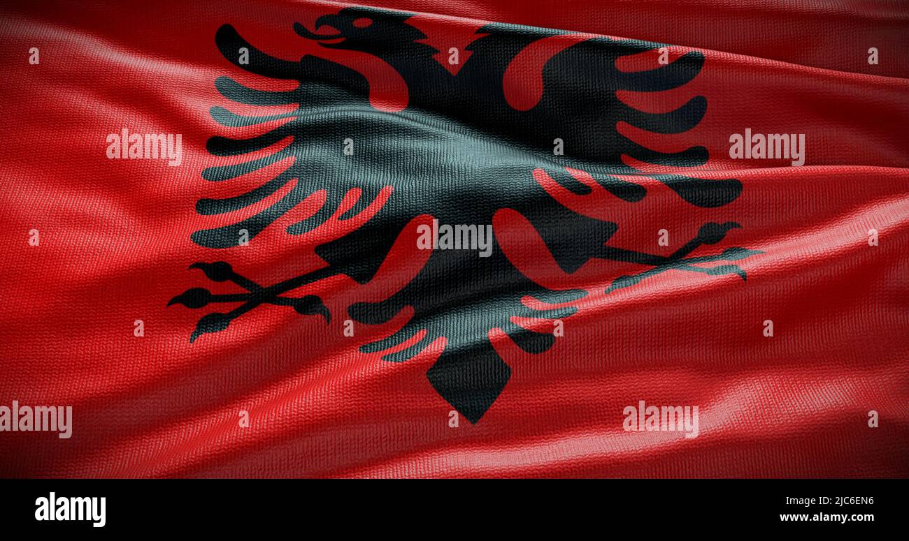 Ilustración de fondo de la bandera nacional de Albania. Símbolo del país. Foto de stock